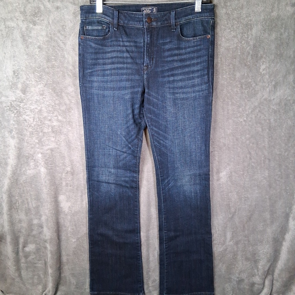 Abercrombie Fitch Harper Low Rise Skinny Boot Jeans Women's Size 31x32 Blue 12R